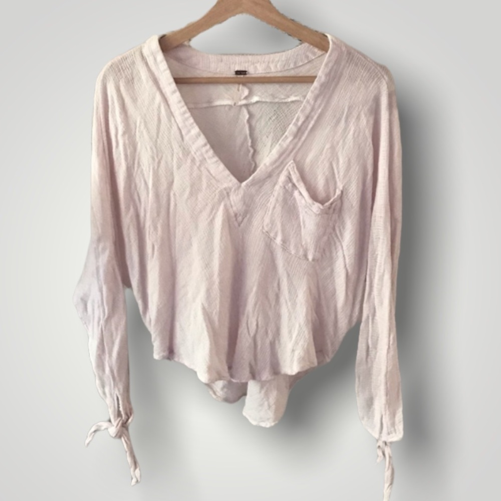 Free People • Light Pink Cropped Top with Wrist Ties